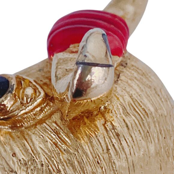 VTG 1960s Gold Tone Enamel Bull Brooch Mid Century Figural Whimsical Collectible - Picture 8 of 13